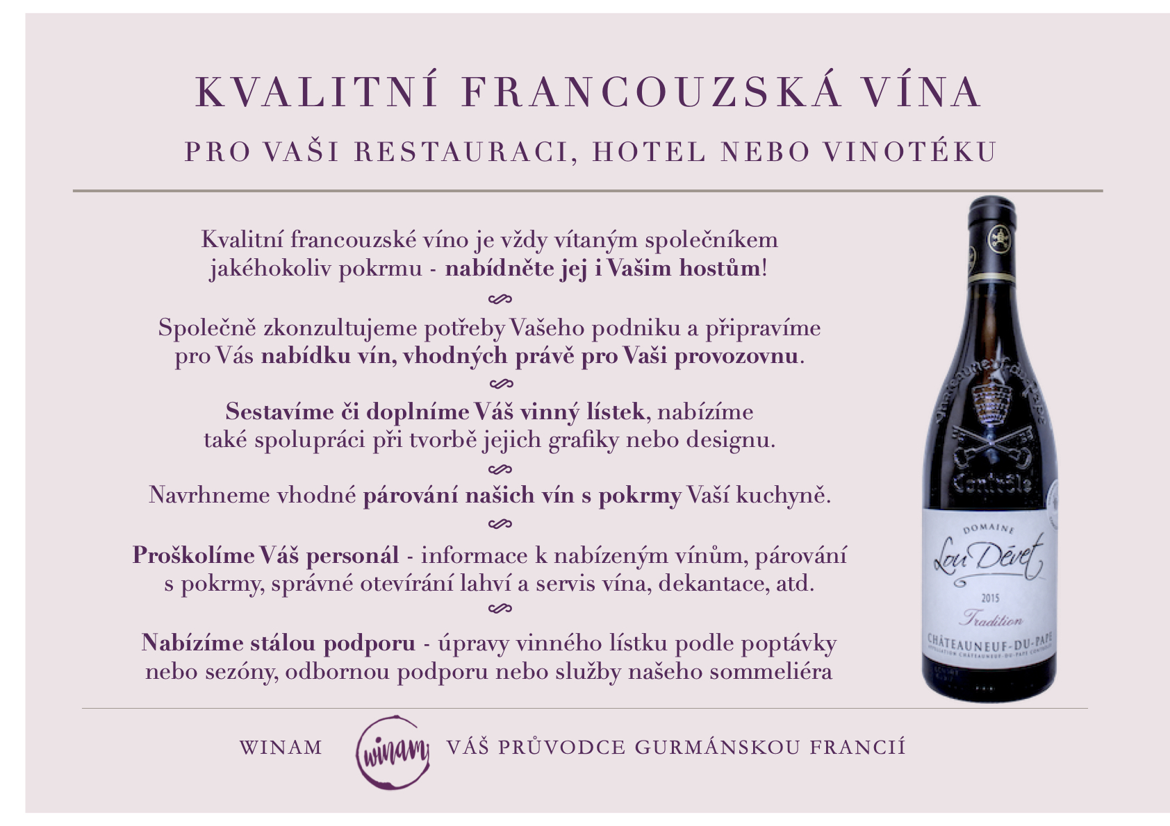 Winam pro HORECA - kvalitní francouzská vína